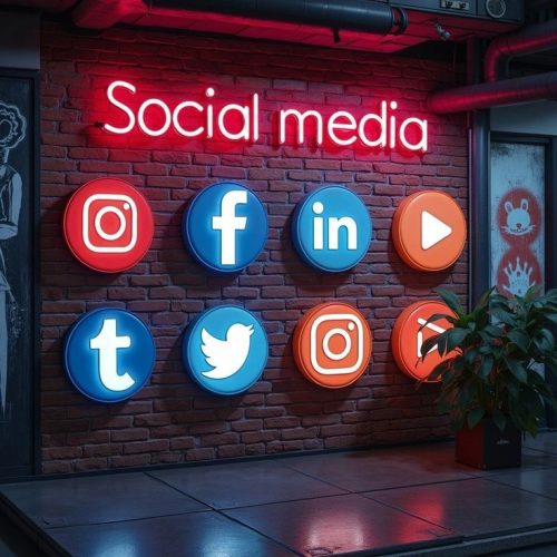 Bold Social Media Wall Design for Digital Marketers 🚀
